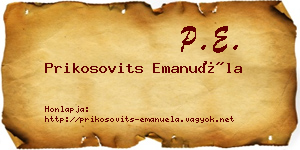 Prikosovits Emanuéla névjegykártya